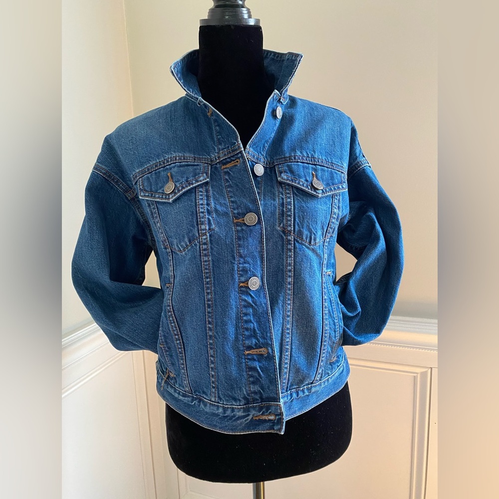 BANANA REPUBLIC WOMEN PETITE XS DENIM JACKET BLUE